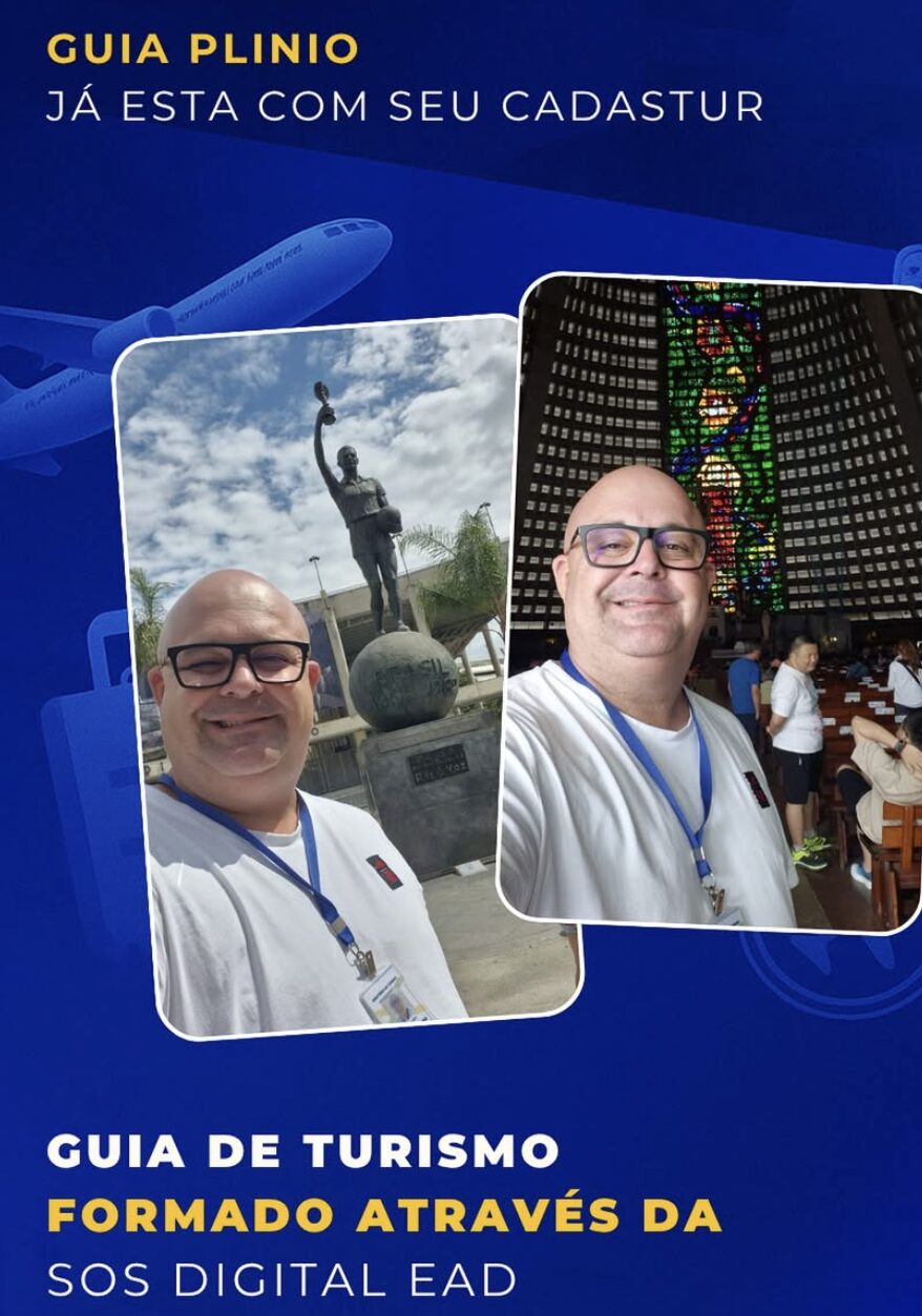 Aluno formado no Curso Técnico em Guia de Turismo com registro Cadastur